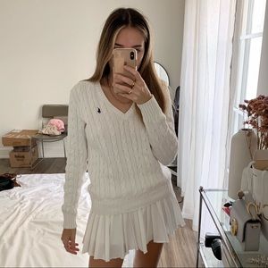 White Ralph Lauren Cable Knit Sweater